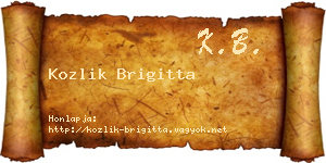 Kozlik Brigitta névjegykártya