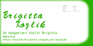 brigitta kozlik business card